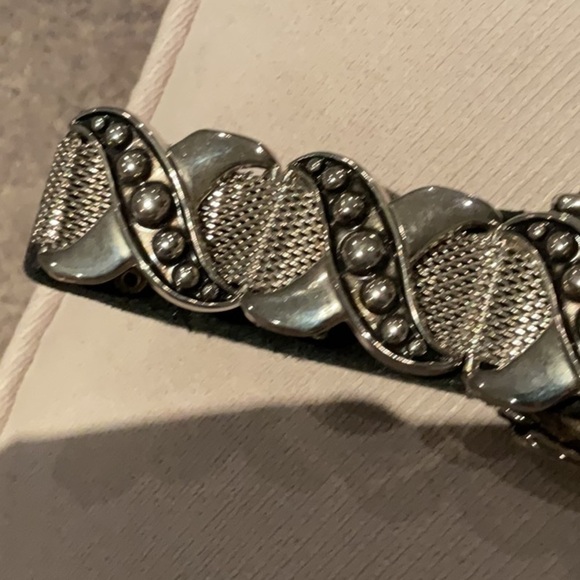 Leather and silver black belt in size 32 - Picture 9 of 11